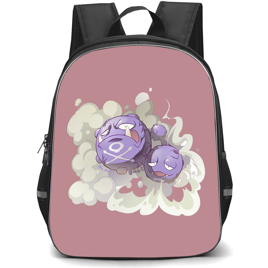 Pokemon Weezing Backpack StudentPack - Weezing Smoke On Pink Background Background