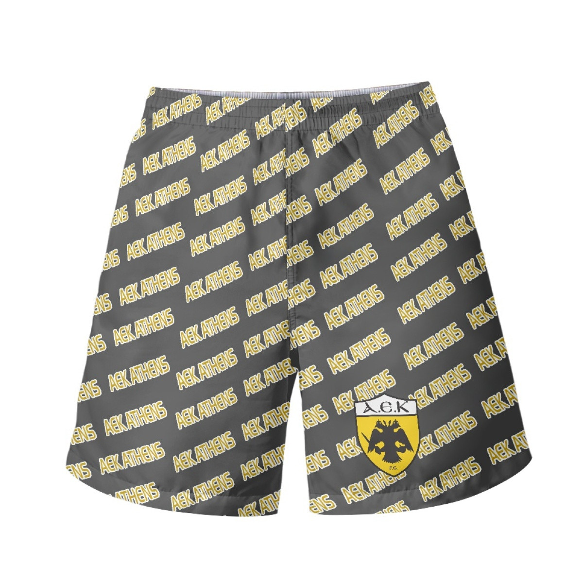 Aek Athens FC Beach Shorts Swim Pants Swimming Trunks - Athens Football Club Medley Monogram Wordmark