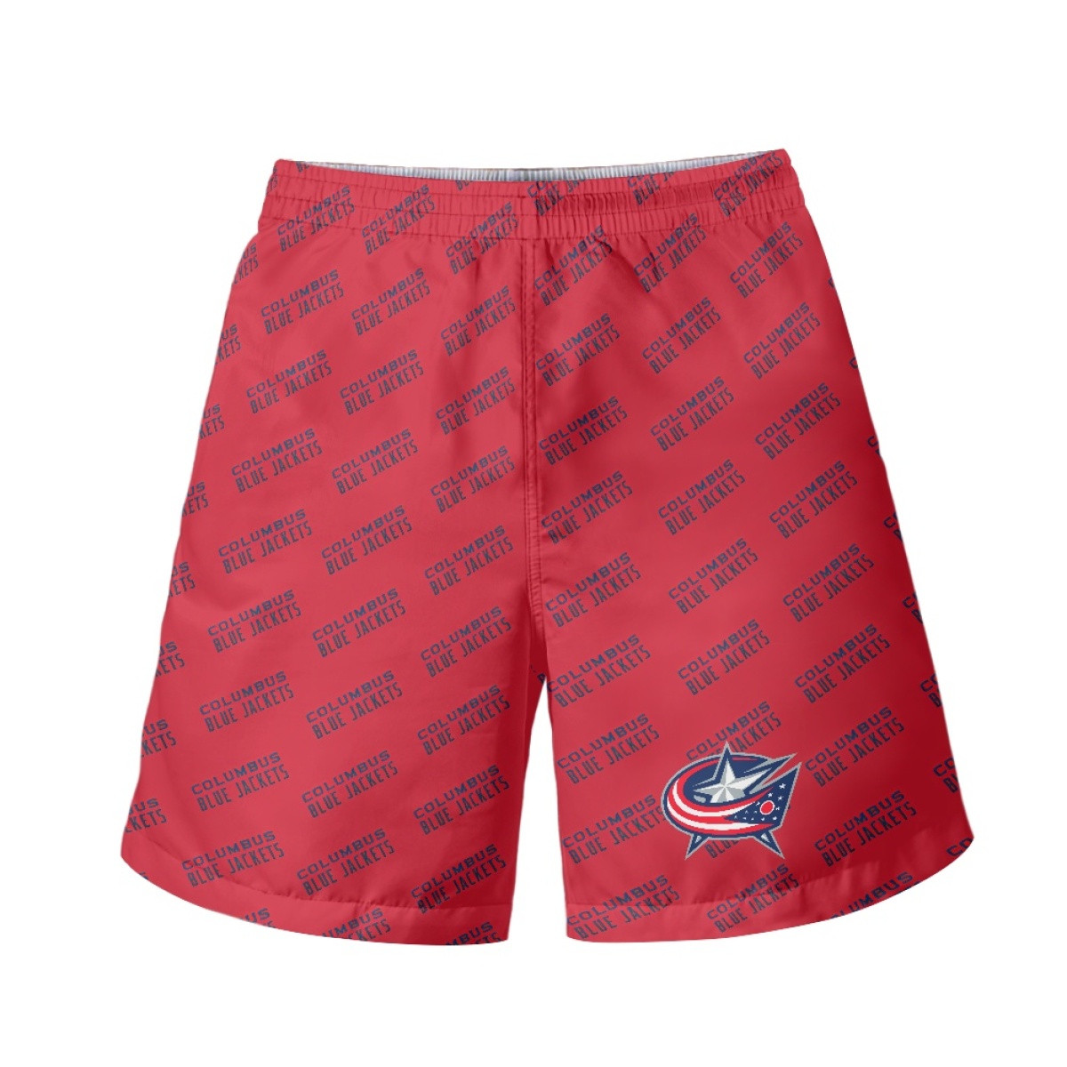 NHL Columbus Blue Jackets Beach Shorts Swim Pants Swimming Trunks - Columbus Blue Jackets Medley Monogram Wordmark