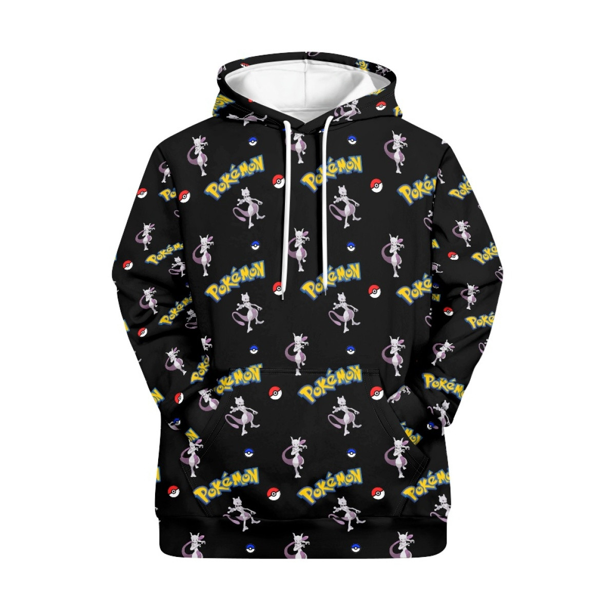 Pokemon Mewtwo Hoodie Hooded Sweatshirt Sweater Jacket - Mewtwo Character Series Art
