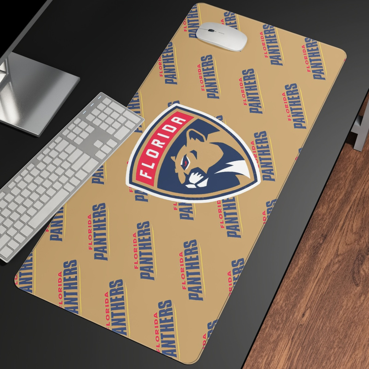 NHL Florida Panthers Large Mouse Pad Computer Keyboard Mat Desk Pad - Florida Panthers Medley Monogram Wordmark