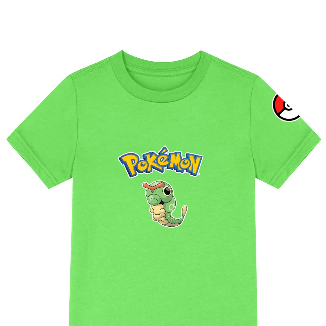Pokemon Caterpie Tee Shirt T-Shirt Short Sleeve - Caterpie Character Series Art
