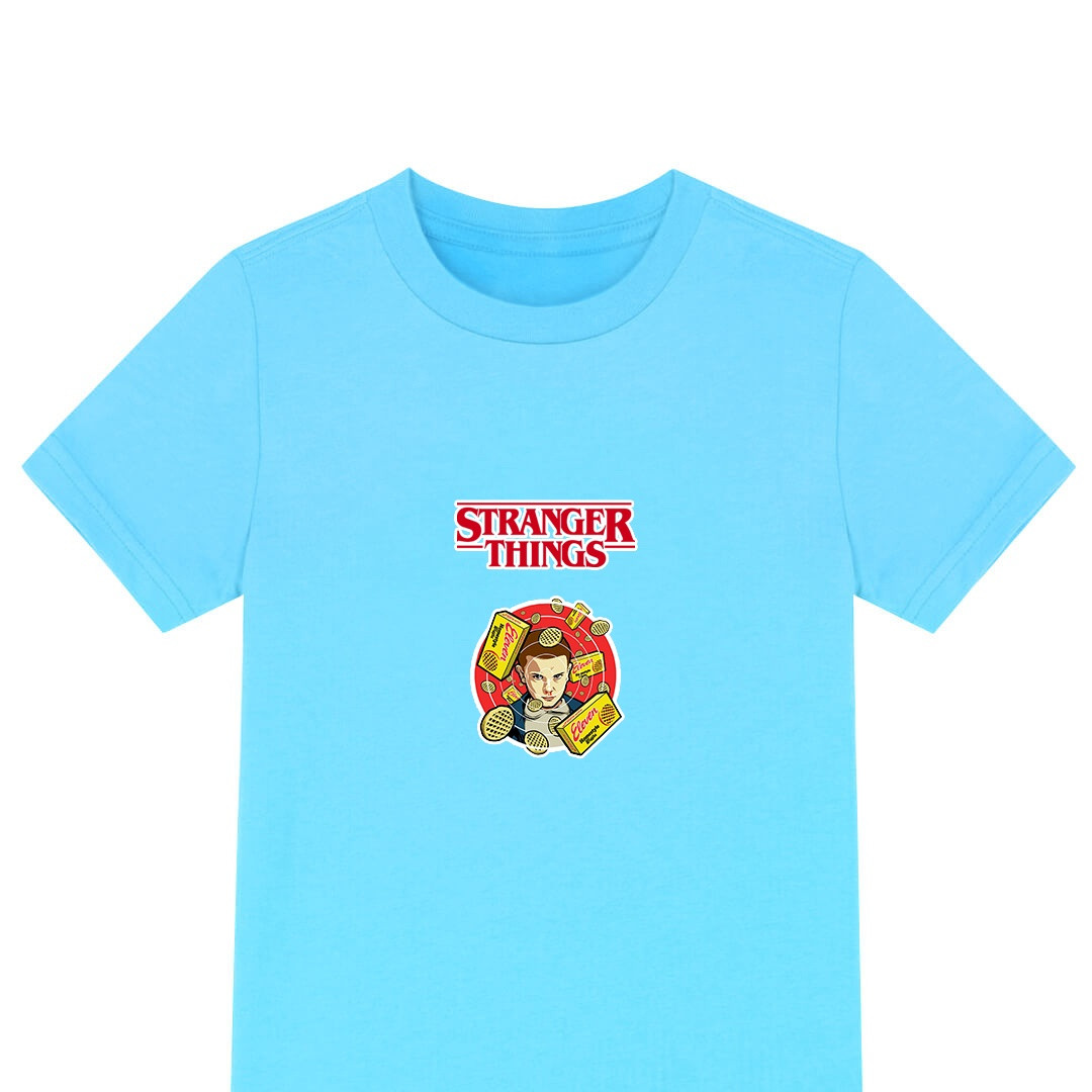 Stranger Things Eleven Tee Shirt T-Shirt Short Sleeve - Eleven With Waffles