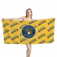 MLB Milwaukee Brewers Angels Bath Beach Towel - Milwaukee Brewers Medley Monogram Wordmark