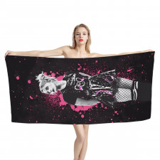 WWE Alexa Bliss Bath Beach Towel - Alexa Bliss Grayscale Pink Splash