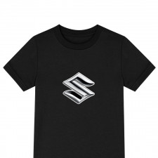 Suzuki Tee Shirt T-Shirt Short Sleeve - Suzuki Emblem Metal Logo
