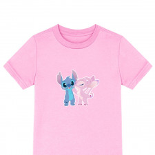 Lilo & Stitch Tee Shirt T-Shirt Short Sleeve - Angel Kissing Stitch