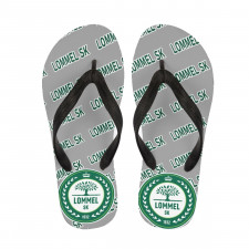 Lommel SK Flip Flops Thongs V-Strap Sandals - Lommel Football Club Medley Monogram Wordmark