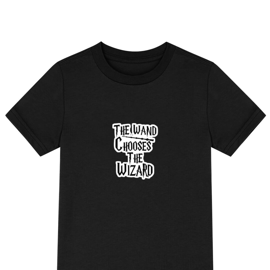 Harry Potter Tee Shirt T-Shirt Short Sleeve - The Wand Chooses The Wizard Sticker Art