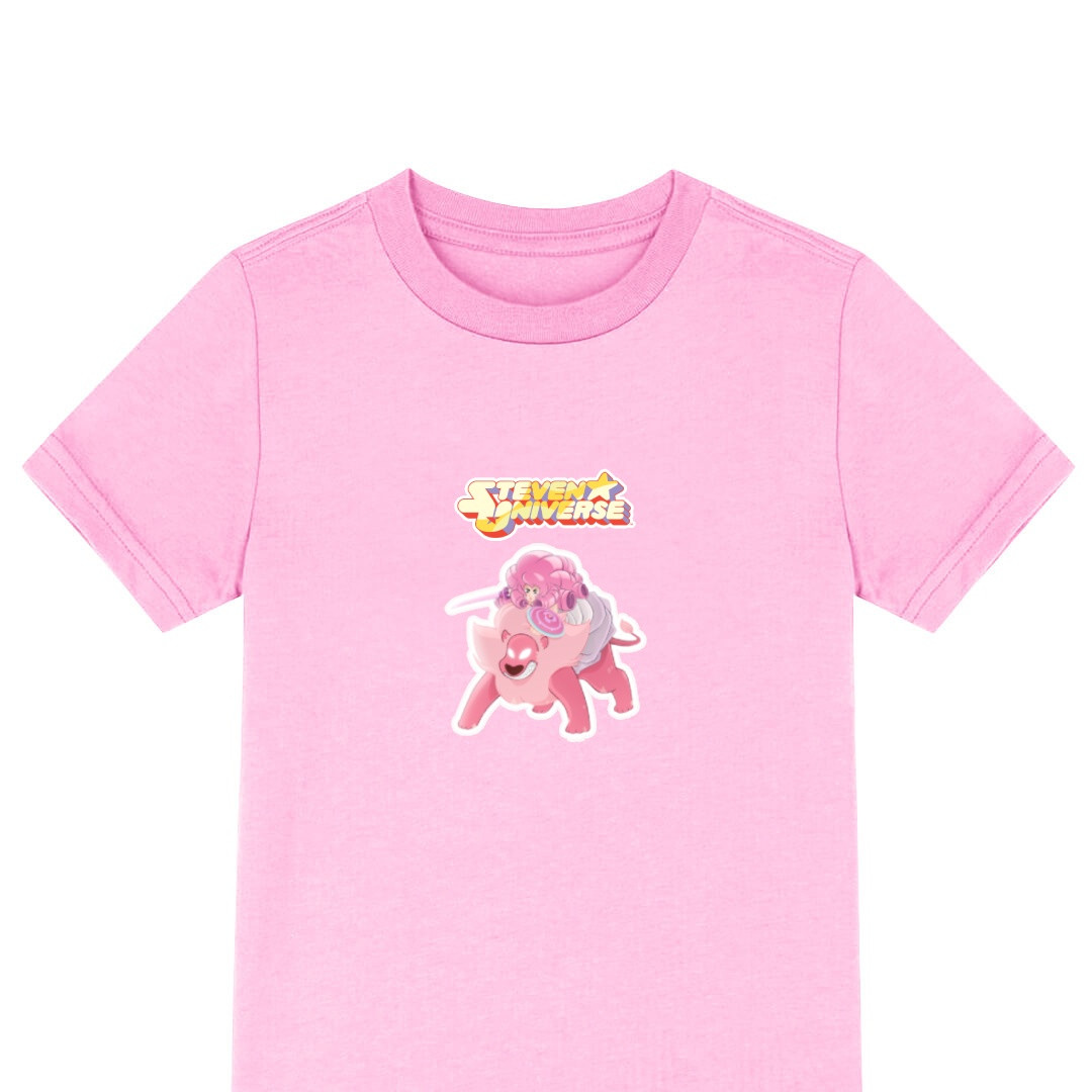 Steven Universe Tee Shirt T-Shirt Short Sleeve - Steven Universe Rose Quartz Lion Pink