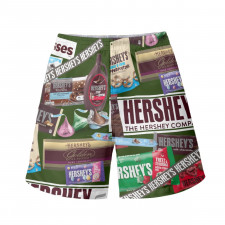 Hersheys Beach Shorts Swim Pants Swimming Trunks - Hersheys Mania Collage Logo