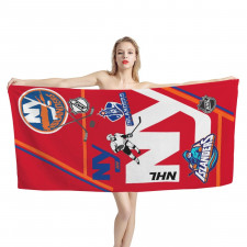 NHL New York Islanders Bath Beach Towel - New York Islanders Mania Collage Logo