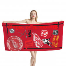 NHL Detroit Red Wings Bath Beach Towel - Detroit Red Wings Mania Collage Logo