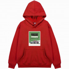 Porsche Hoodie Hooded Sweatshirt Sweater Jacket - Porsche 911 Carrera RSR 1985 Racing Green White Background Illustration