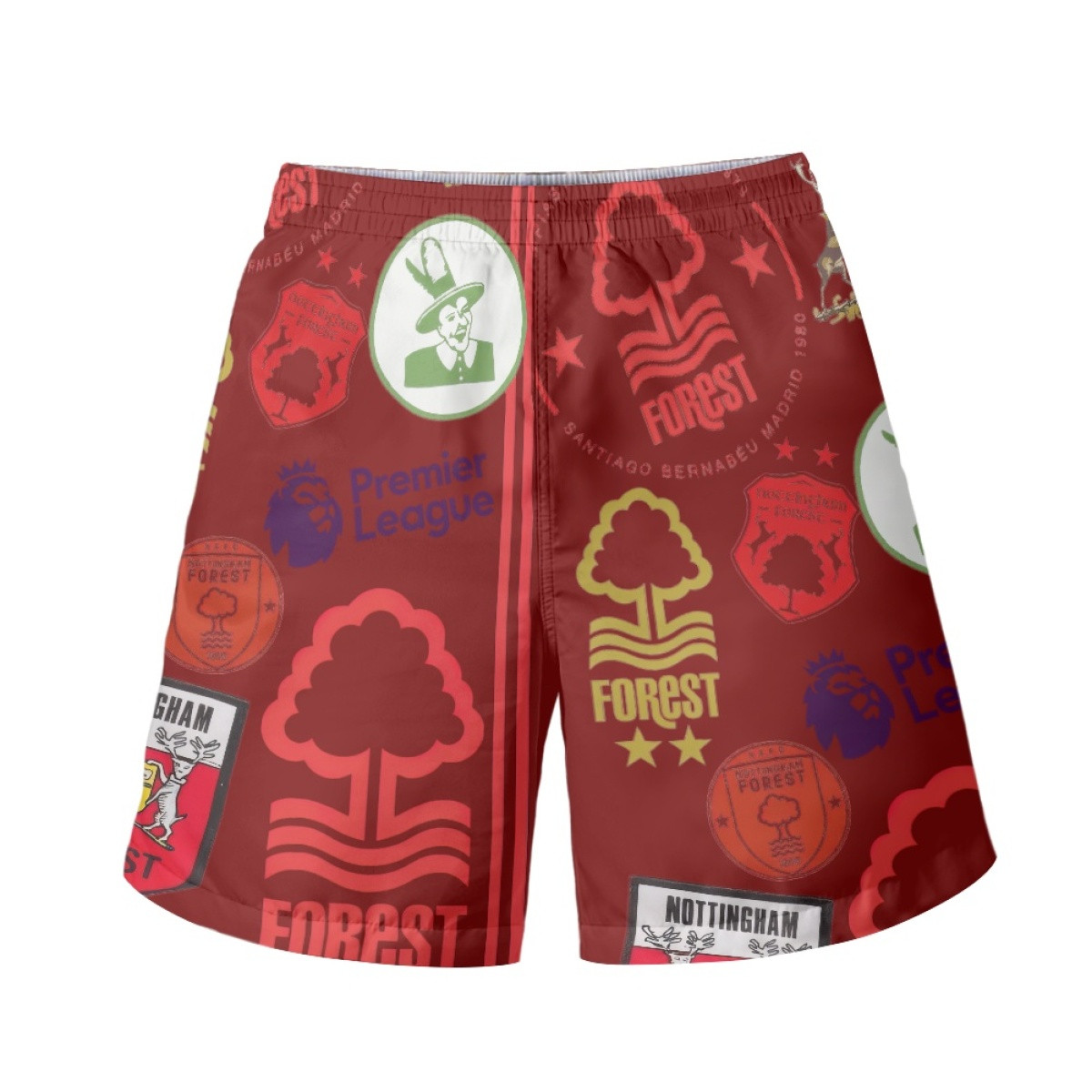 Nottingham Forest F.C Beach Shorts Swim Pants Swimming Trunks - Nottingham Forest F.C Mania Collage Logo
