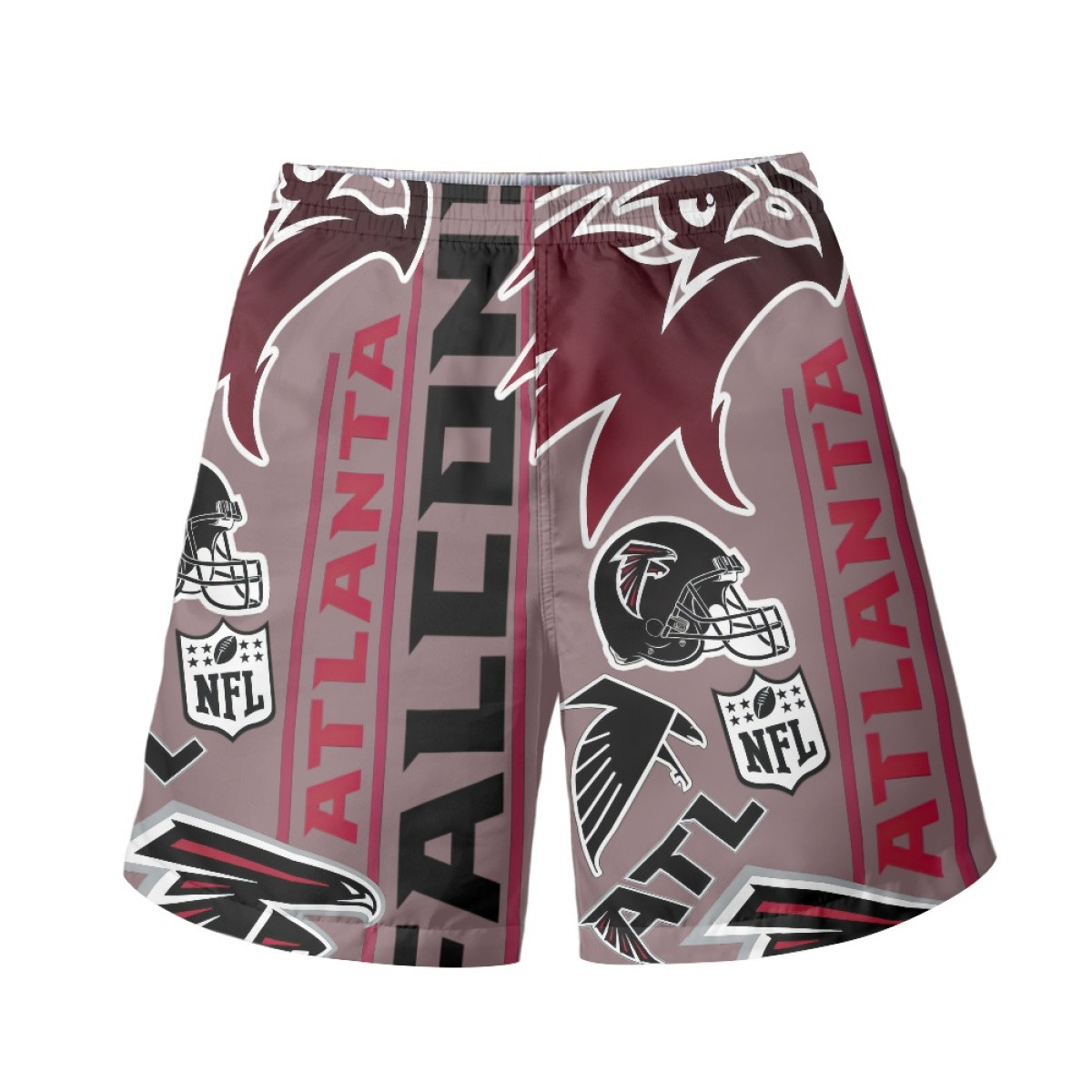 NFL Atlanta Falcons Beach Shorts Swim Pants Swimming Trunks - Atlanta Falcons Mania Collage Logo
