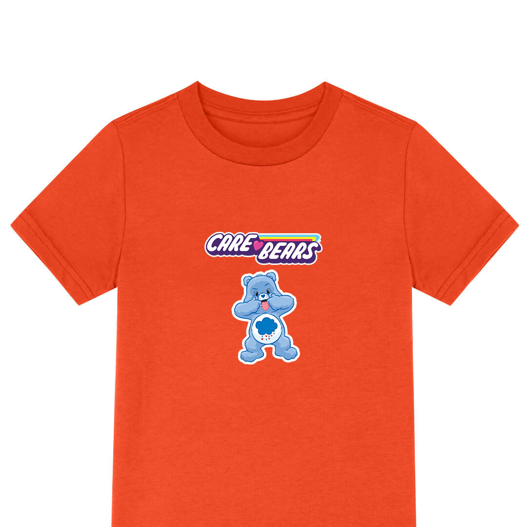 CareBears Grumpy Bear Tee Shirt T-Shirt Short Sleeve - Grumpy Bear Blue Cloud Teasing