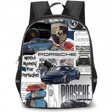 Porsche Backpack StudentPack - Magazine Cutouts Collage