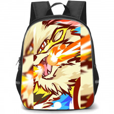 Pokemon Arcanine Backpack StudentPack - Arcanine Throwing Flame Watercolor Art