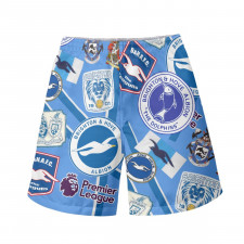 Brighton & Hove Albion F.C Beach Shorts Swim Pants Swimming Trunks - Brighton & Hove Albion F.C Mania Collage Logo