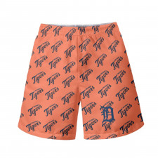 MLB Detroit Tigers Beach Shorts Swim Pants Swimming Trunks - Detroit Tigers Medley Monogram Wordmark