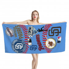 MLB San Diego Padres Bath Beach Towel - San Diego Padres Mania Collage Logo