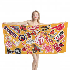 NBA Atlanta Hawks Warriors Bath Beach Towel - Hawks Mania Sticker Collage Logos