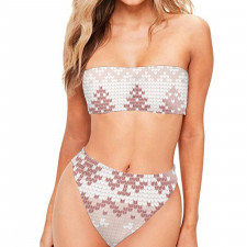 Velvet Caviar Bandeau Bikini Two Piece Women's Swimsuit - Velvet Caviar Cozy Chai Sweater Art Poster