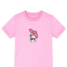 Sanrio Melody Tee Shirt T-Shirt Short Sleeve - Melody Holding Strawberry Sticker