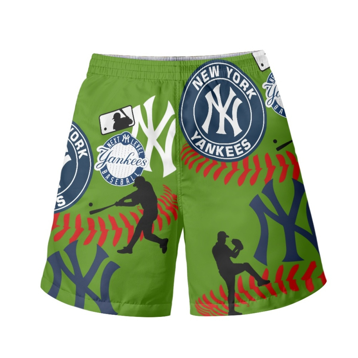 MLB New York Yankees Beach Shorts Swim Pants Swimming Trunks - New York Yankees Mania Collage Logo