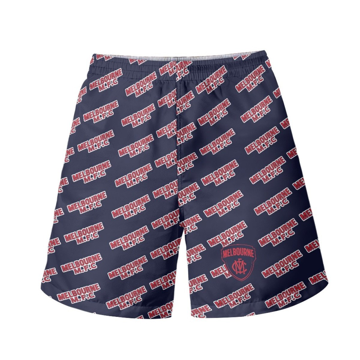 Melbourne Football Club Beach Shorts Swim Pants Swimming Trunks - Melbourne Football Club Medley Monogram Wordmark