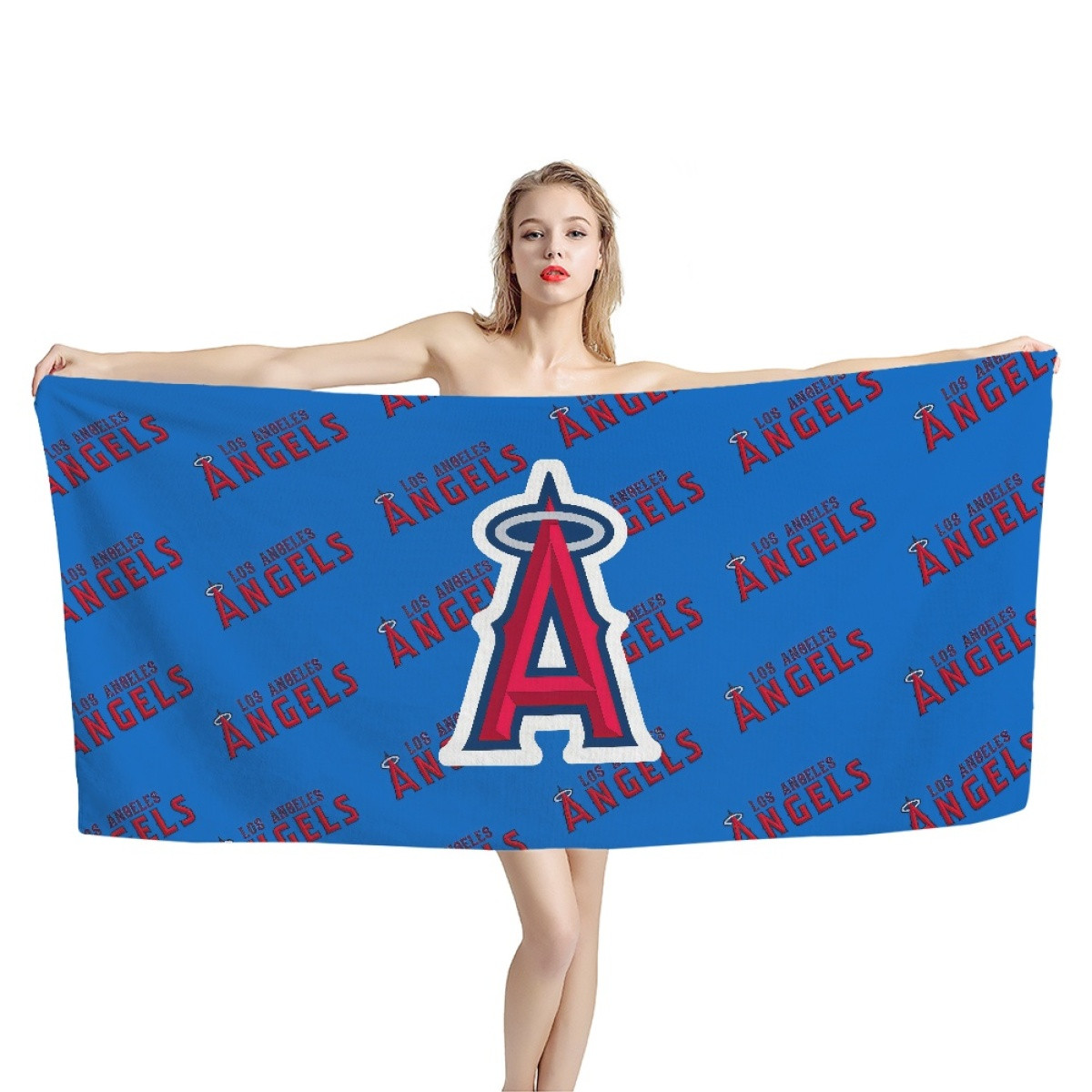 MLB Los Angeles Angels Bath Beach Towel - Los Angeles Angels Medley Monogram Wordmark