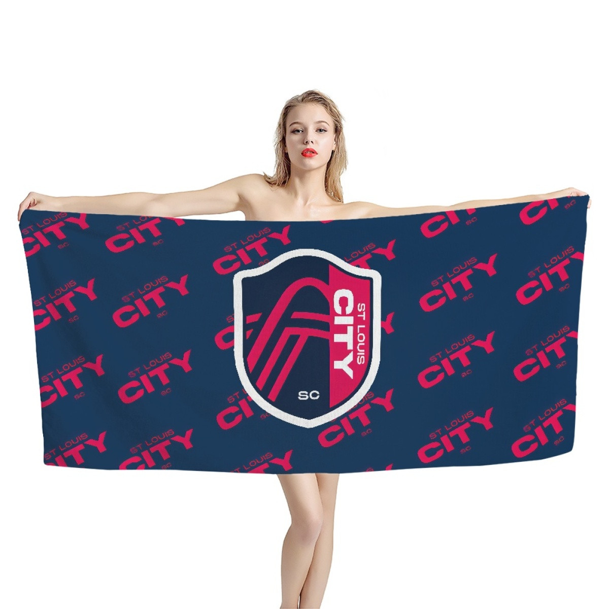 MLS St. Louis City SC Bath Beach Towel - St. Louis City Soccer Club Medley Monogram Wordmark