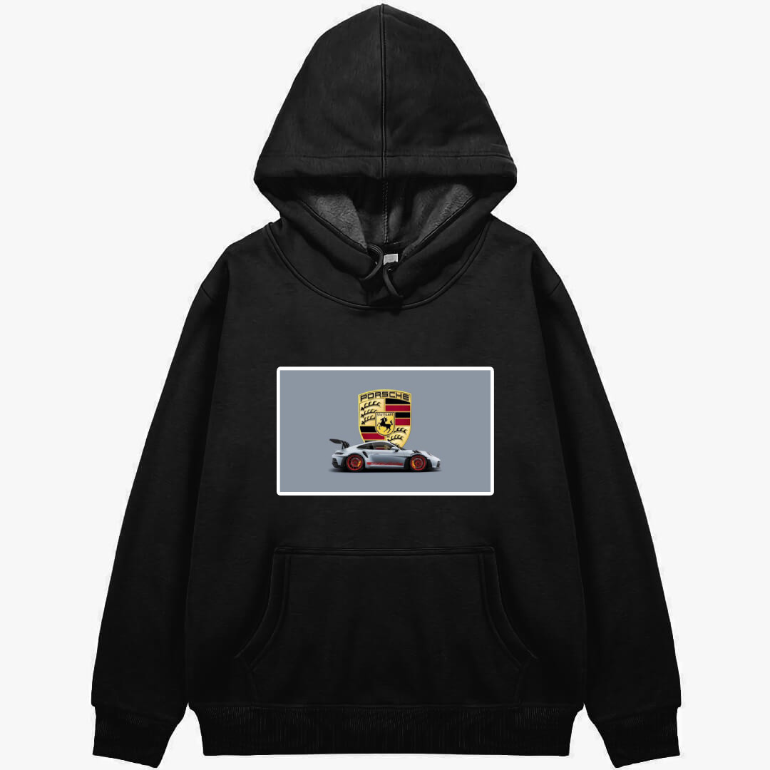 Porsche Hoodie Hooded Sweatshirt Sweater Jacket - Porsche 911 GT3 RS 2023 On Gray Background