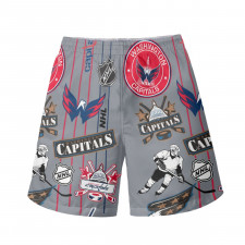 NHL Washington Capitals Beach Shorts Swim Pants Swimming Trunks - Washington Capitals Mania Collage Logo