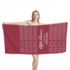 F1 Formula One Alfa Romeo Bath Beach Towel - Alfa Romeo Word Art On Red Background