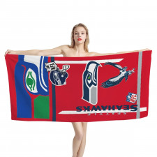NFL Seattle Seahawks Bath Beach Towel - Seattle Seahawks Mania Collage Logo