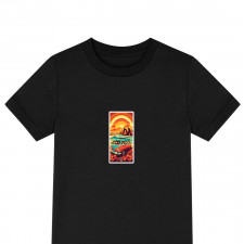 Volkswagen Tee Shirt T-Shirt Short Sleeve - Volkswagen T1 Van Retro Sunset Illustration Art