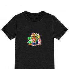 Super Mario Tee Shirt T-Shirt Short Sleeve - Mario Bros Sticker Art