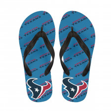 NFL Houston Texans Flip Flops Thongs V-Strap Sandals - Houston Texans Medley Monogram Wordmark