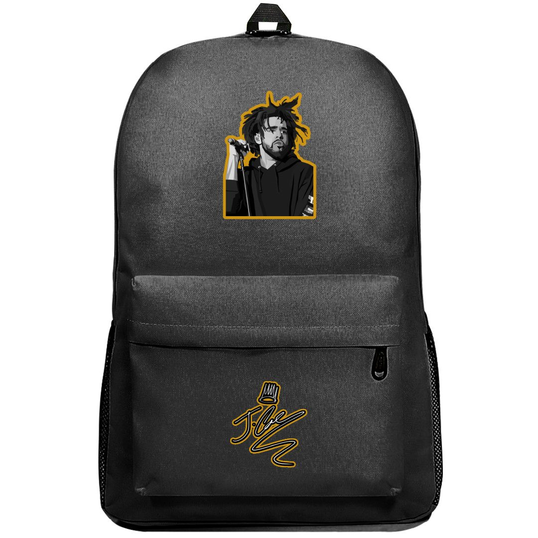 J Cole Backpack SuperPack - J Cole Wpap Art Grayscale