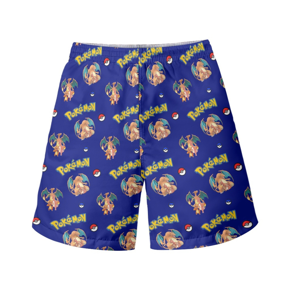 Pokemon Beach Shorts Swim Pants Swimming Trunks - Charmander Charmeleon Charizard Evolution Cartoon Art Series