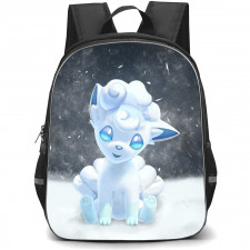 Pokemon Alolan Vulpix Backpack StudentPack - Alolan Vulpix Sitting Gray Background