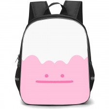 Pokemon Ditto Backpack StudentPack - Ditto Minimalist Art On White Pink Background