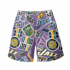 NBA Utah Jazz Beach Shorts Swim Pants Swimming Trunks - Utah Jazz Mania Collage Logo