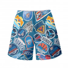 NBA Oklahoma City Thunder Beach Shorts Swim Pants Swimming Trunks - Oklahoma City Thunder Mania College Logo