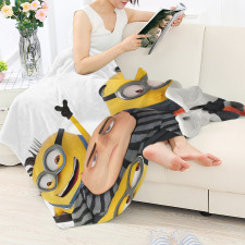 Minions Gru Blanket Throw - Grumpy Gru With Minions Portrait Movie Art