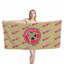 Walsall FC Bath Beach Towel - Walsall Football Club Medley Monogram Wordmark