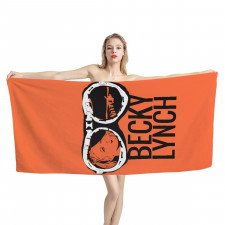 WWE Becky Lynch Bath Beach Towel - Becky Lynch Glasses Illustration