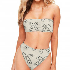 Burga Art Pattern Bandeau Bikini Two Piece Women's Swimsuit - Burga Lone Star Pattern Art Poster